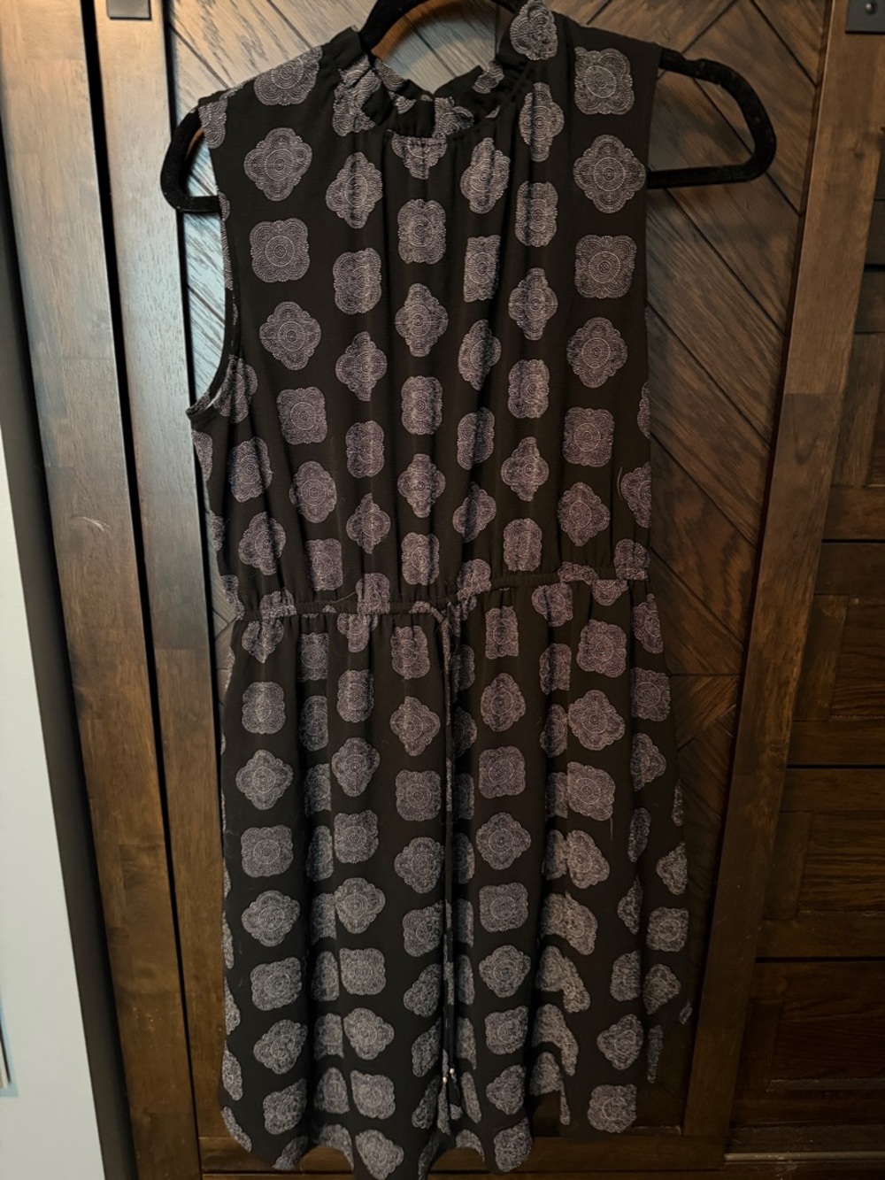 H&M Black Mini Dress with Medallion Print
